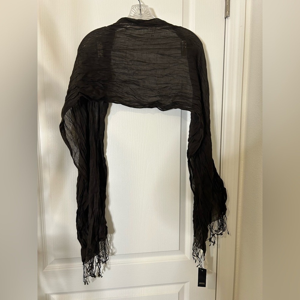 Ann Taylor LOFT Brown Sheer Wrap scarf wool/viscose Goth